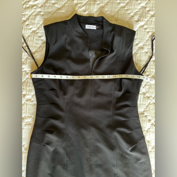 Calvin Klein Black Dress, Front Slit, Side Zip, Perfect‎ Little Black Dress 12 - Picture 7 of 9